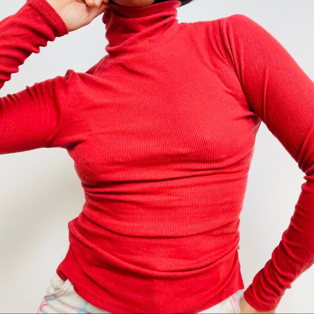 Maroon Cotton Turtleneck Size Small
